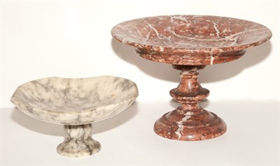 Lot 266 - Two Marble Tazzas Diameter of larger 11 inches.