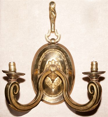 Lot 269 - Set of Four Baroque Style Gilt-Metal Two-Light...