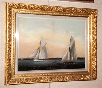 Lot 272 - Maritime Reverse Painting on Glass Height 19...