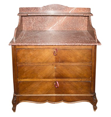 Lot 273 - Continental Walnut and Marble Washstand Height...