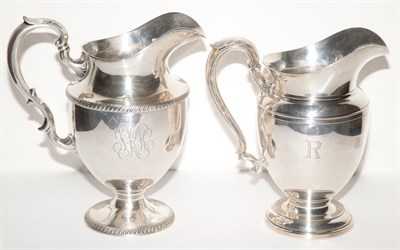 Lot 291 - Two Sterling Silver Water Pitchers Height of...