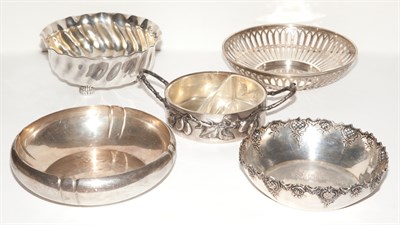 Lot 301 - Group of Five Silver Table Articles Diameter...
