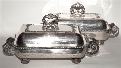 Lot 311 - Pair of Sheffield Plated Covered Entree Dishes...