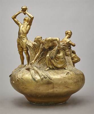 Lot 154 - French Gilt-Bronze Figural Jardiniere After a...