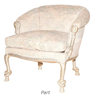 Lot 321 - Napoleon III Style Silvered Wood Tub Chairs