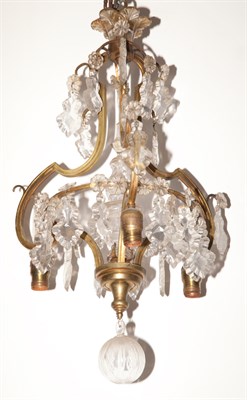 Lot 391 - French Style Gilt-Metal and Glass Hanging...