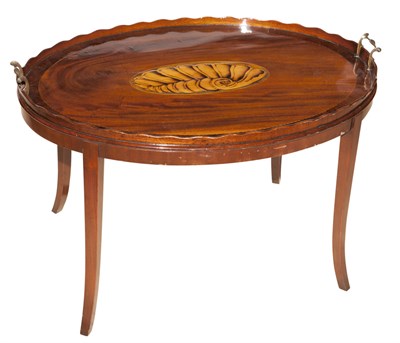 Lot 358 - Georgian Style Inlaid Mahogany Tray Top Low...