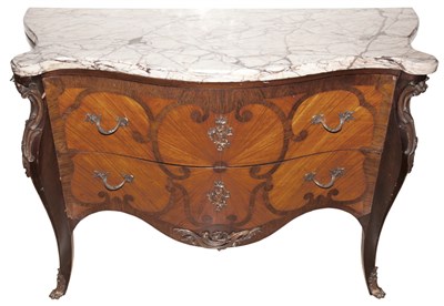 Lot 364 - Louis XV Style Marble Top Marquetry Inlaid...