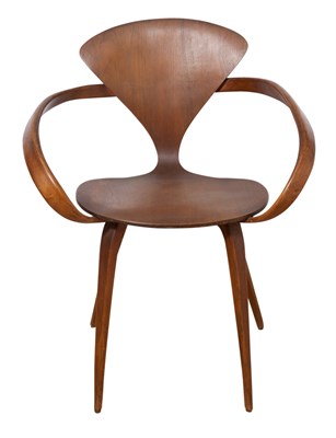 Lot 444 - Cherner Walnut and Beechwood Armchair No. 1845