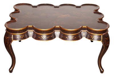 Lot 393 - Georgian Style Gilt Decorated Black Painted...