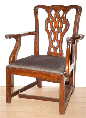 Lot 394 - George III Style Mahogany Open Armchair