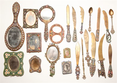 Lot 406 - Group of Micromosaic Accessories Approximately...