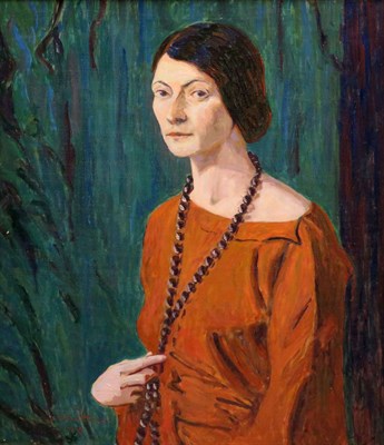 Lot 111 - Allen Tucker American, 1866-1939 Woman in Red...