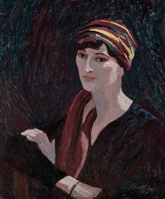 Lot 97 - Allen Tucker American, 1866-1939 Woman Wearing...