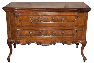 Lot 497 - Italian Walnut and Fruitwood Commode Height 34...