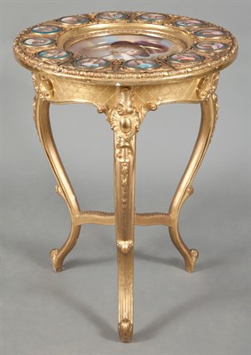 Lot 379 - Neoclassical Style Giltwood Side Table Inset...