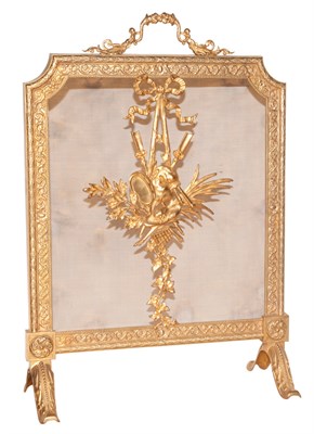 Lot 152 - Louis XVI Style Gilt-Metal Fireplace Screen...