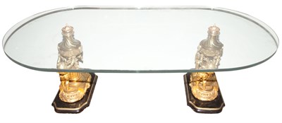 Lot 347 - Louis XVI Style Gilt and Patinated-Metal Glass...