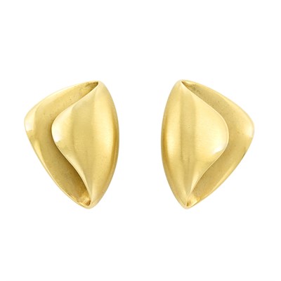Lot 519 - Pair of Gold Earclips, Marlene Stowe