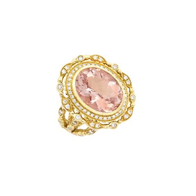 Lot 507 - Gold, Morganite and Diamond Ring, Doris Panos