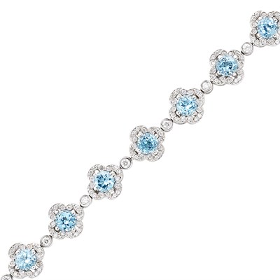 Lot 103 - White Gold, Blue Topaz and Diamond Bracelet, Krypell