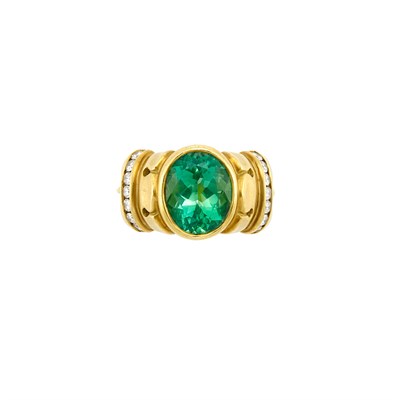 Lot 505 - Gold, Tourmaline and Diamond Ring, Elizabeth Rand