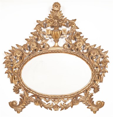 Lot 279 - Neoclassical Style Giltwood Oval Mirror with...