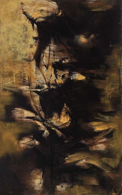 Lot 196 - Krishen Khanna Indian, b. 1925 Ominous Brown...