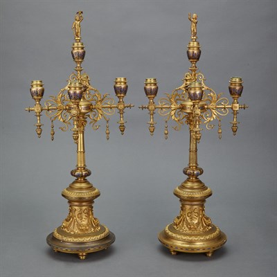 Lot 486 - Pair of Napoleon III Style Gilt-Bronze and...