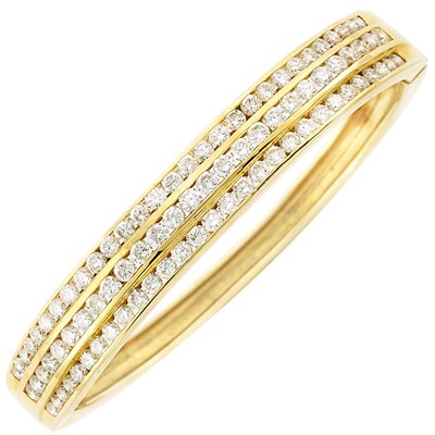 Lot 402 - Gold and Diamond Bangle Bracelet