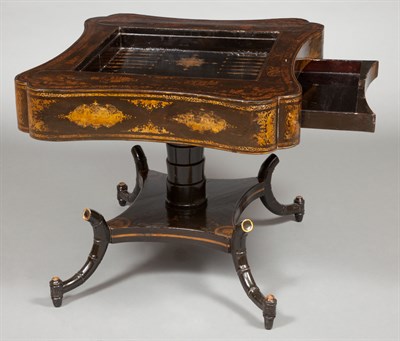 Lot 180 - Chinese Export Lacquered Center/Games Table...