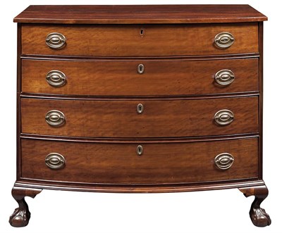 Lot 126 - Chippendale Cherry Bow Front Chest of Drawers...