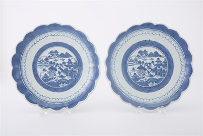 Lot 224 - Pair of Canton Blue and White Porcelain...