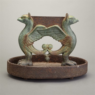 Lot 288 - Regency Style Green Patinated Cast Iron...
