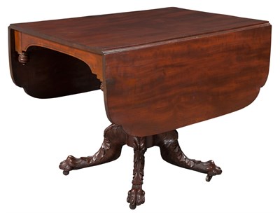 Lot 273 - Classical Brass Mounted Mahogany Drop-Leaf...
