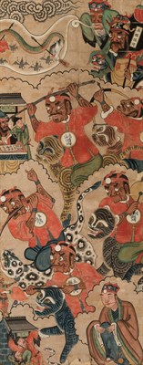 Lot 174 - Large Chinese School Painting of Warriors and...