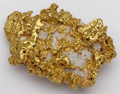 Lot 1049 - Gold Nugget on Quartz Attractive and large...