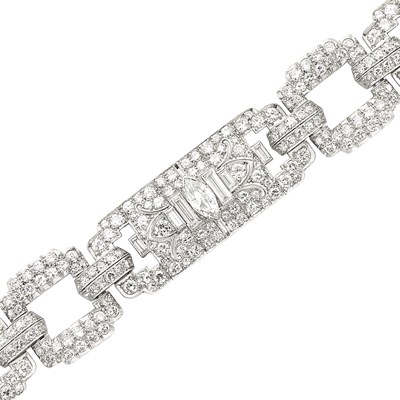 Lot 411 - Platinum and Diamond Bracelet