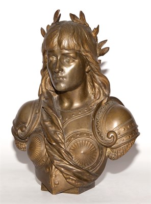 Lot 230 - Bronze Bust of a Warrior Signed Bouret. Height...