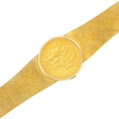 Lot 570 - Gentleman's Gold and Gold Coin Wristwatch, Ebel