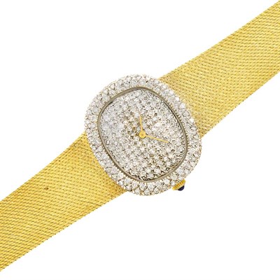Lot 357 - Gentleman's Two-Color Gold and Diamond Wristwatch