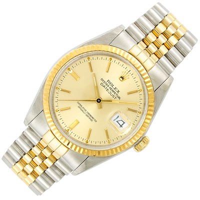 Lot 358 - Gentleman's Stainless Steel and Gold Chronometer Wristwatch, Rolex, Ref. 16000