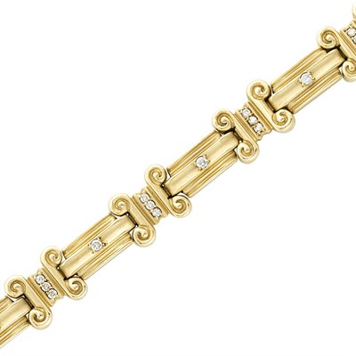 Lot 531 - Gold and Diamond Bracelet