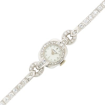 Lot 621 - Lady's White Gold and Diamond Wristwatch, Hamilton