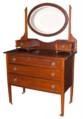 Lot 1046 - English Mahogany Dresser with Mirror Height 55...