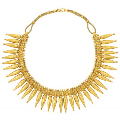Lot 501 - High Karat Gold Fringe Necklace