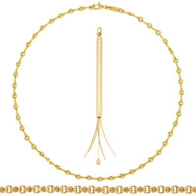 Lot 134 - Gold Bracelet and Chain Necklace, Tiffany & Co., and Champagne Swizzle Stick