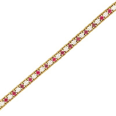 Lot 40 - Gold, Diamond and Ruby Bracelet, Gubelin