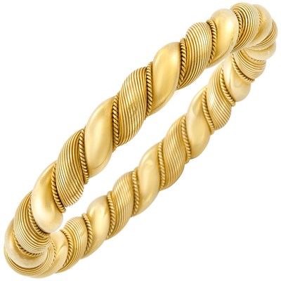 Lot 201 - Twisted Gold Bangle Bracelet