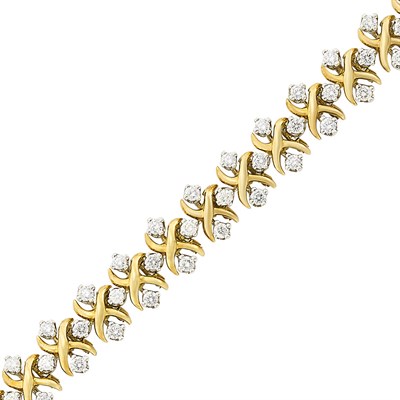 Lot 277 - Gold, Platinum and Diamond Bracelet, Tiffany & Co., Schlumberger